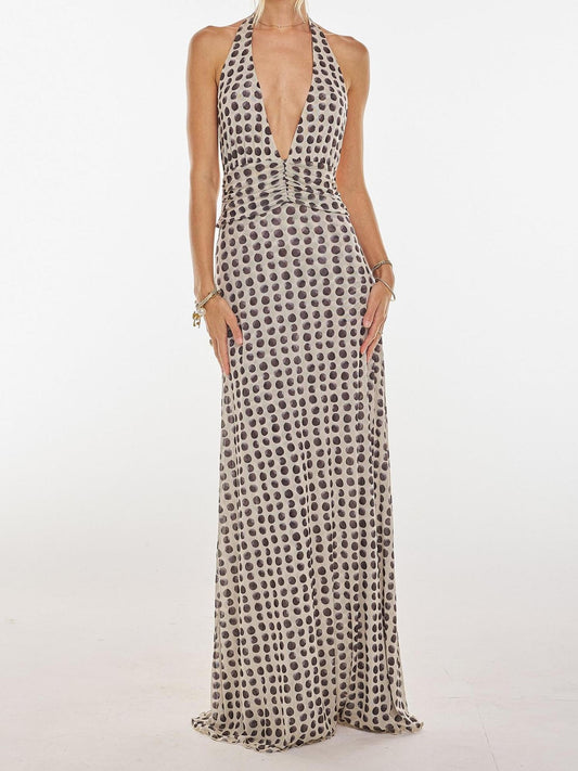 Polka Dot Glam Maxi Dress